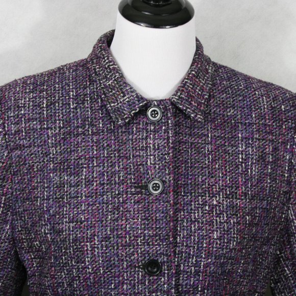 Vintage 80’s Soiree Rainbow Handwoven Silk Lined Knit Blazer SZ M EUC - Picture 4 of 7